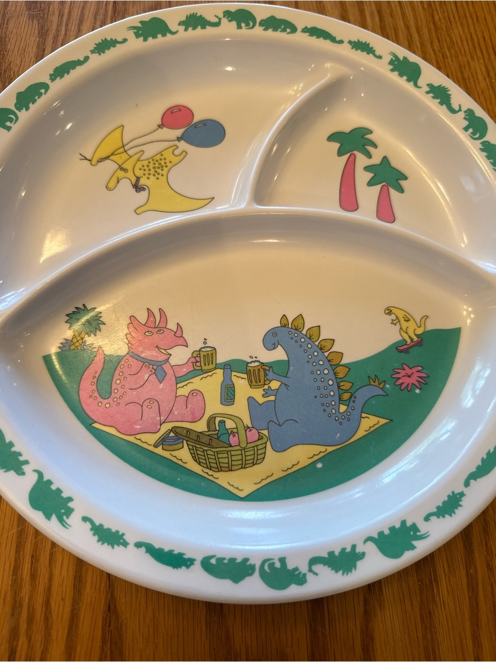 Vintage Dino Divided Kids Plate - Picture 2 of 4